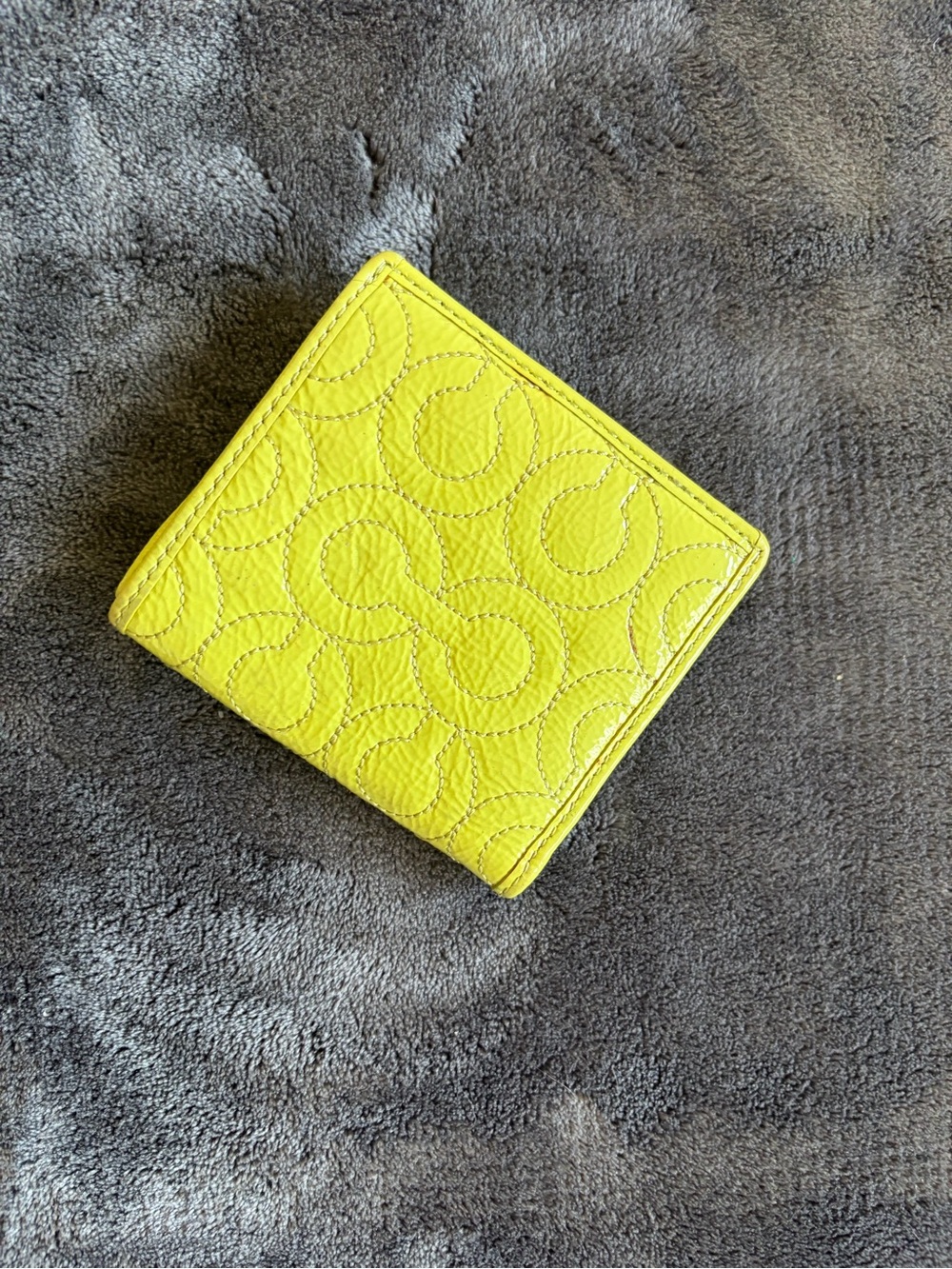 Coach Green Quilted Signature Leather Wallet